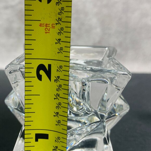 Set Of 4 Star-Shaped Clear Crystal Glass Taper Candle Holders - Picture 8 of 8